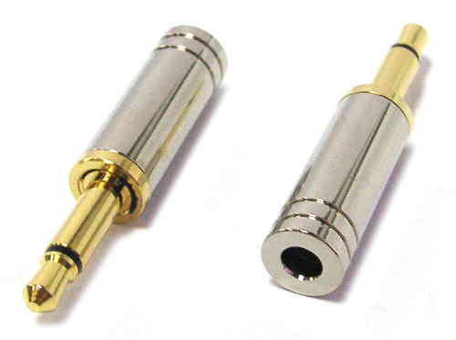 3.5mm Mono Plug OD:7mm, Nickel Gold Plated